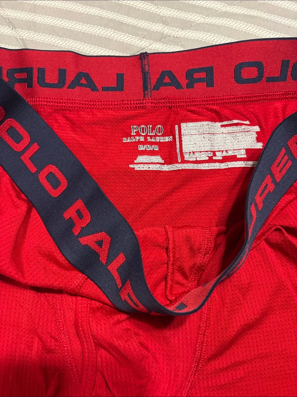 Polo by Ralph Lauren Red Boxer Briefs with Navy Logo Waistband